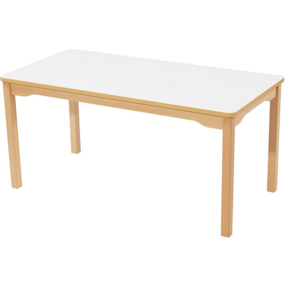Tisch rechteckig 120x60 cm - mit abwischbarer Tischplatte - Beine aus Holz