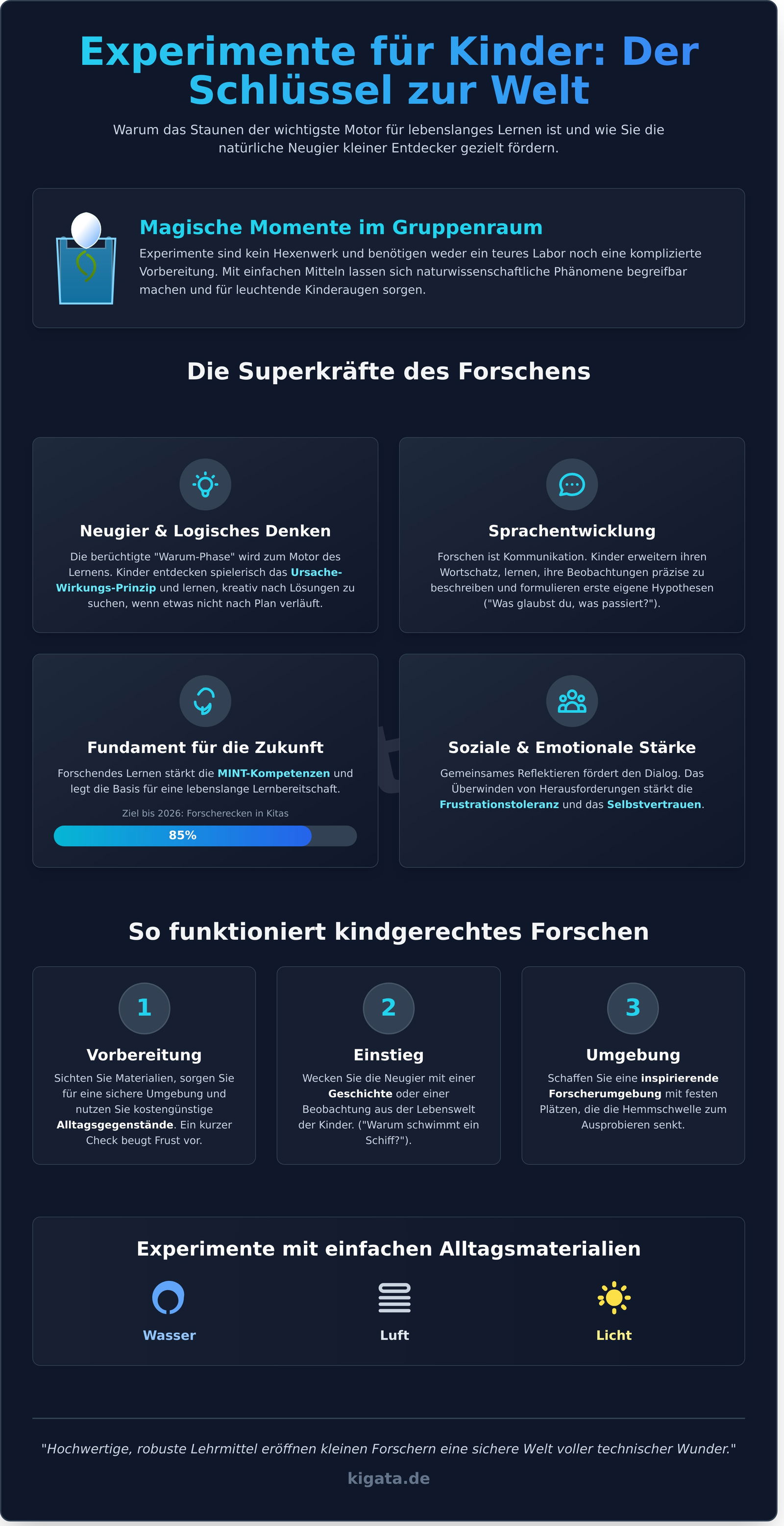 Experimente für Kinder: Spannende Forscher-Ideen für kleine Entdecker - Infographic