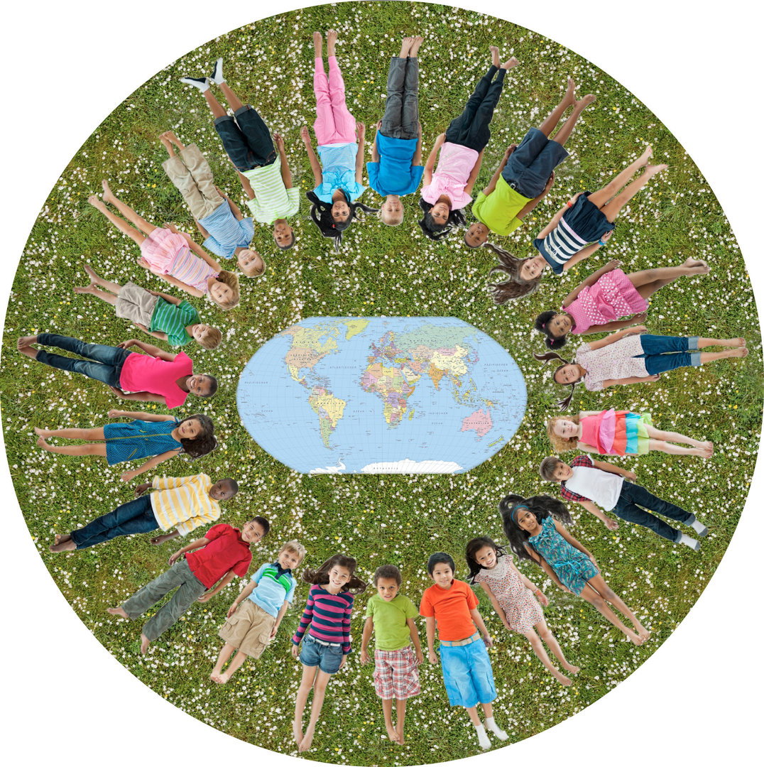 Runder Teppich "Kinder der Welt"