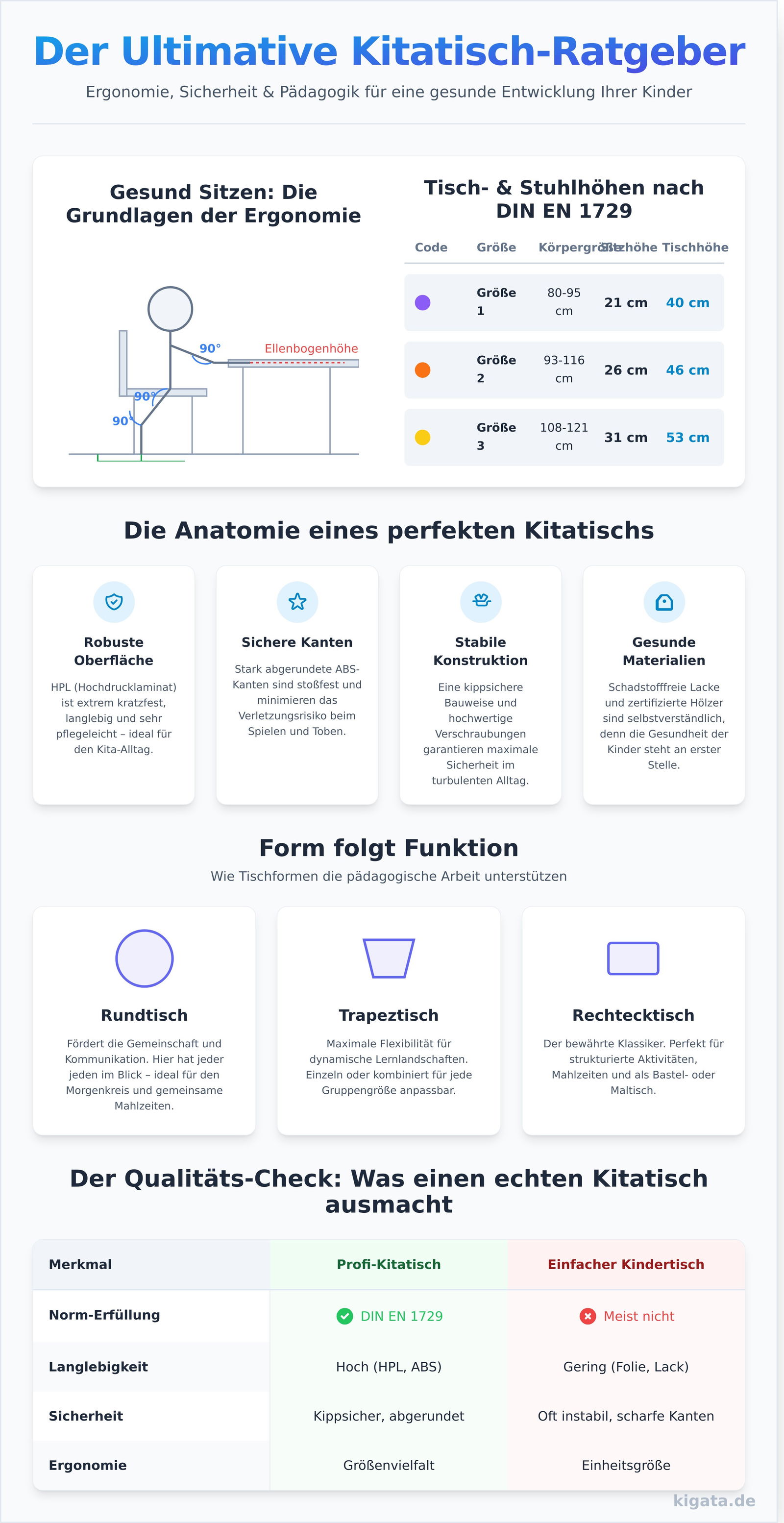 Kitatisch kaufen: Der ultimative Ratgeber für Ergonomie & Pädagogik - Infographic