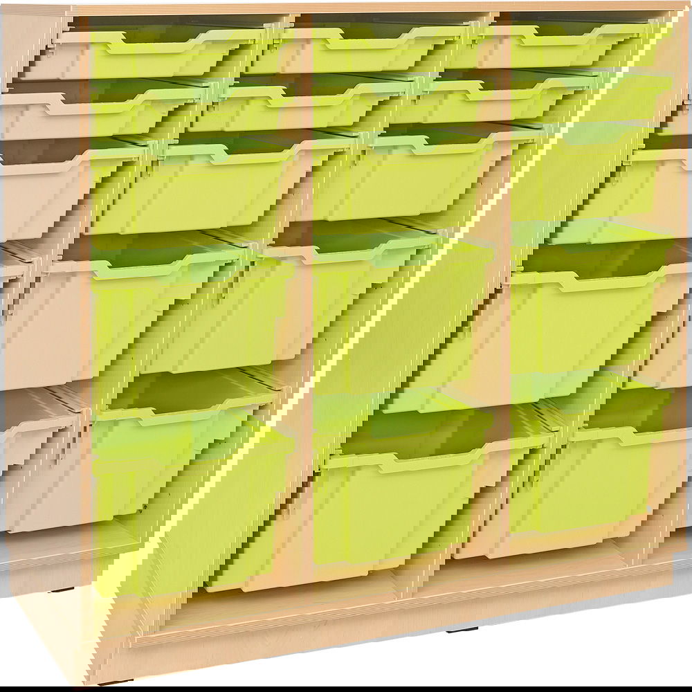 Flexi Regal L, auf Sockel + 15 Behälter, hellgrün (Flexi 95)