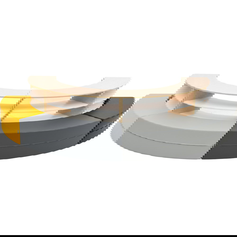 Sitzecke Paolo mit Schränken, außen, Gelb-Grau-Töne (Quadro 154/154W)