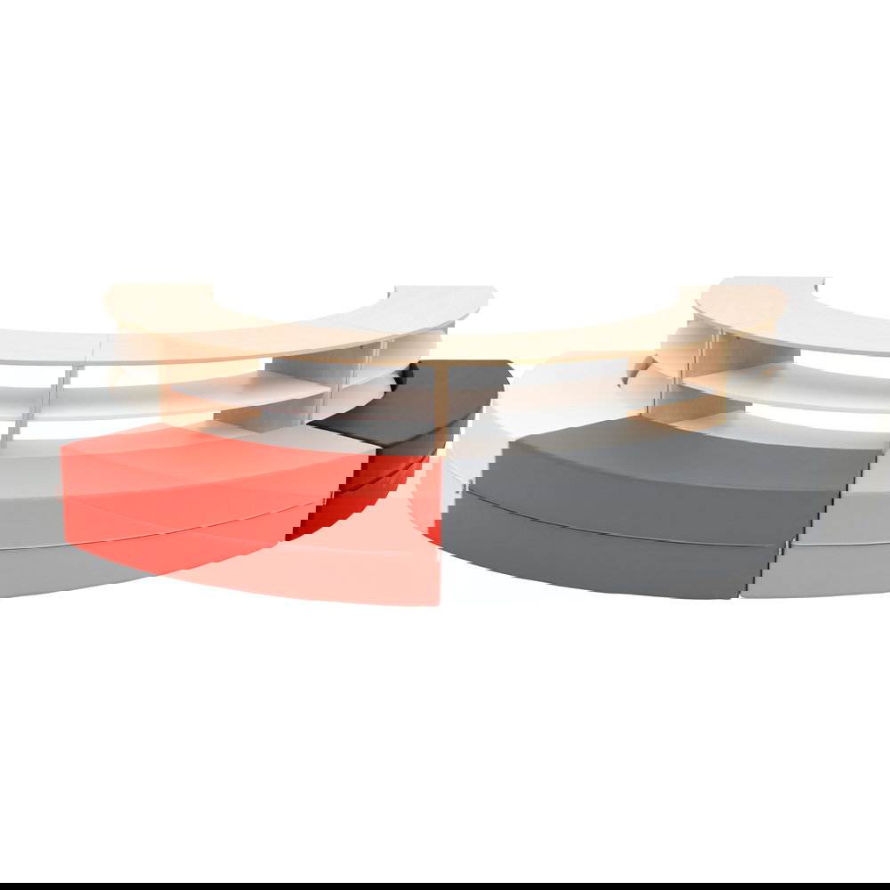 Sitzecke Paolo mit Schränken, außen, Rot-Grau-Töne (Quadro 155/155W)