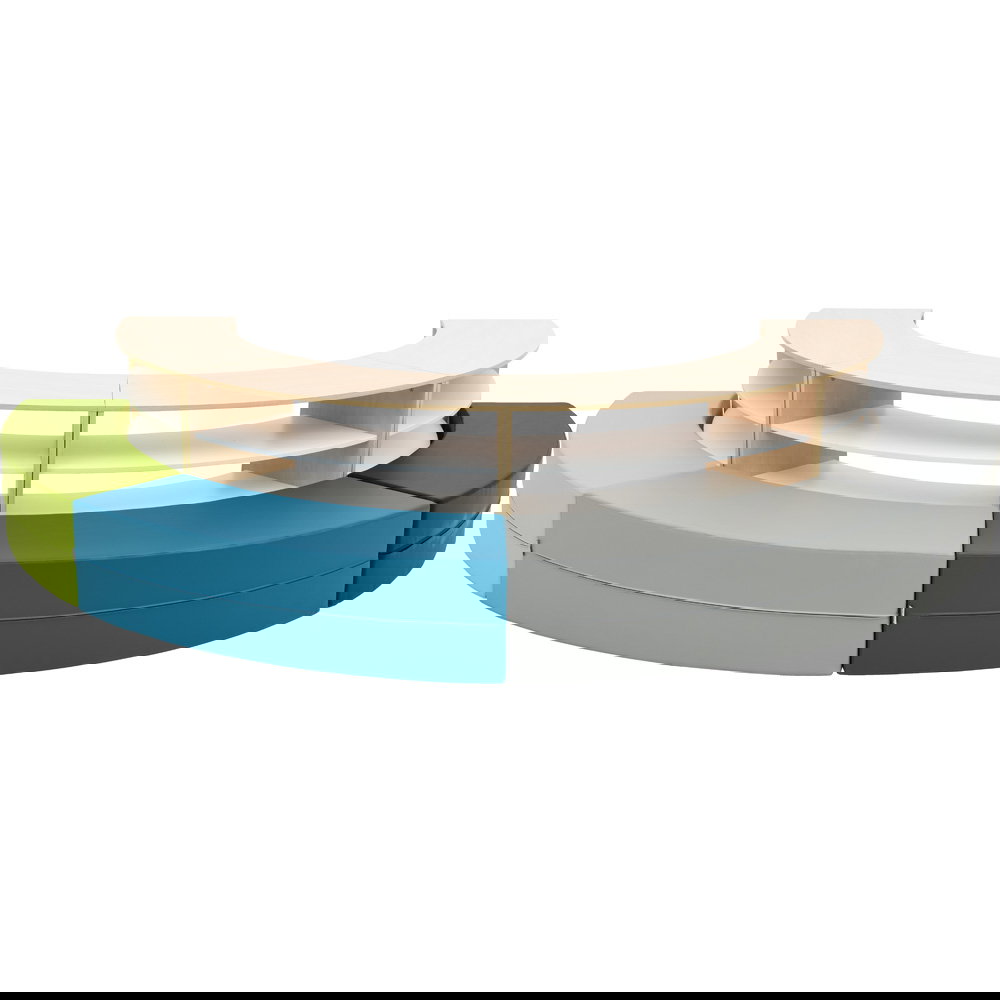 Sitzecke Paolo mit Schränken, außen, Limone-Grau-Töne (Quadro 156/156W)