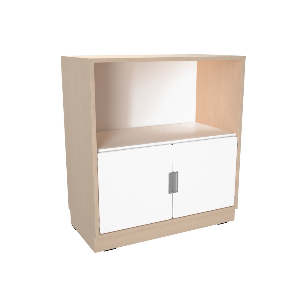 Schrank M ohne Mittelwand, mit Türen und offenem Fach, B 79, (Quadro 226/226W – 180°)