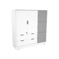 Schrank L mit 2 Mittelwänden, mit 4 Schubladen und Türen, B 116 (Quadro 232/232W – 180°) - SET6414W a 24