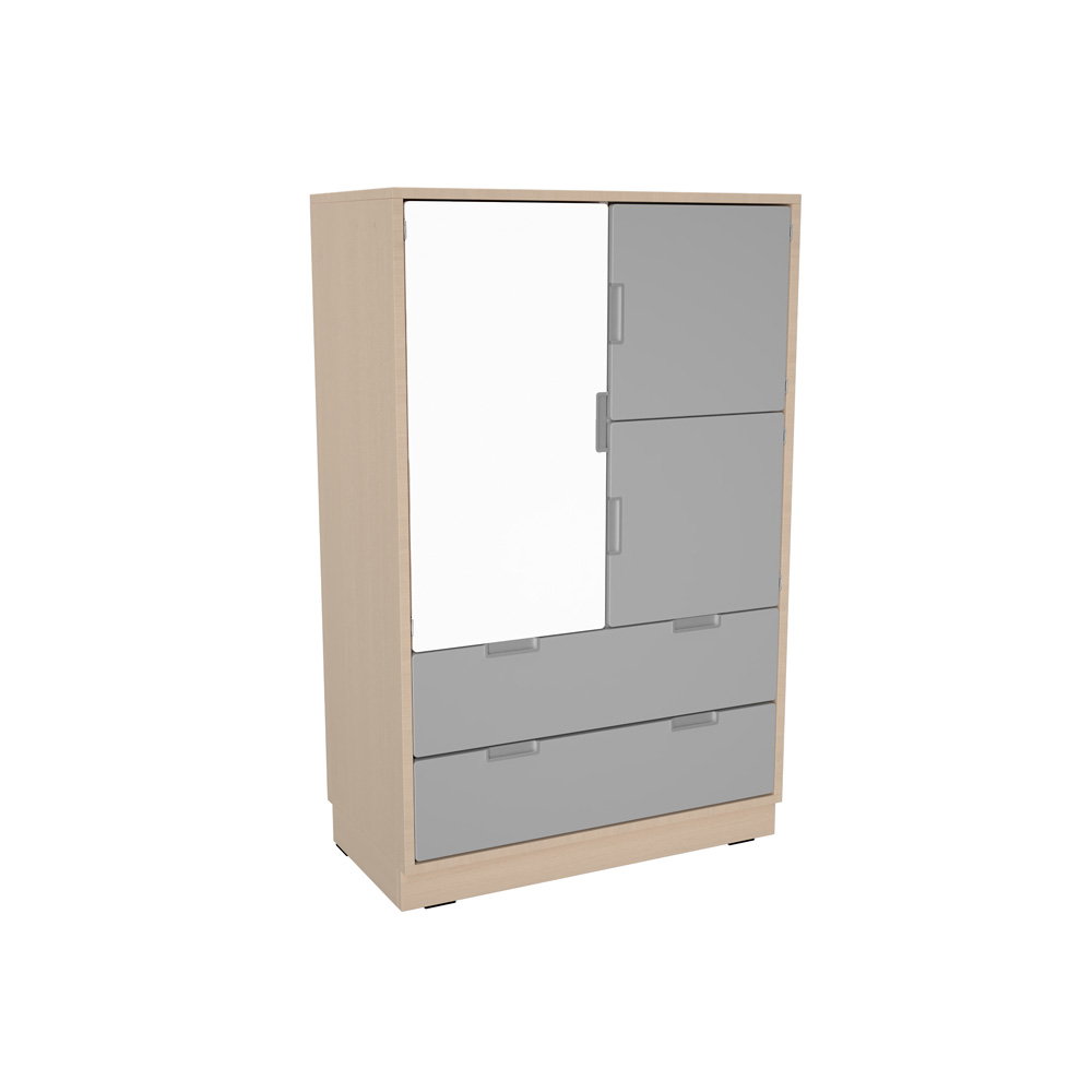 Kombischrank L mit 2 breiten Schubladen und Türen, B 79 (Quadro 236–180°)