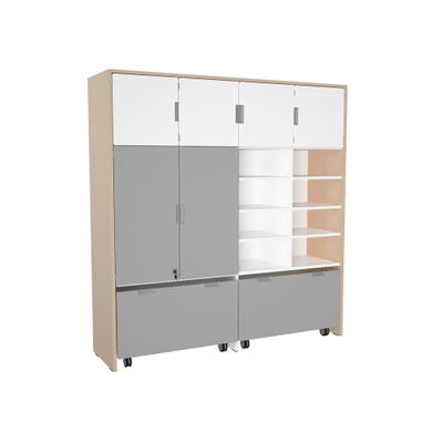 Mehrfunktionen-Schrank XL mit 2 breiten Rollbehältern, B 154 (Quadro 241/241W – 180°)