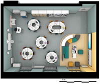 Schrank „Rosie“ mit 4 abschließbaren Türen, 3 Einlegeböden und 1 Fachboden - VOSP Kromeriz education classroom layout A1