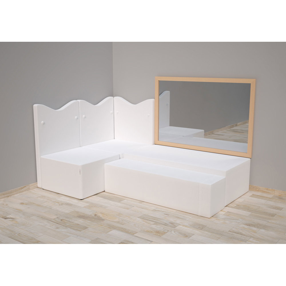 Snoezel-Ecke 2, mit Sitzen und Spiegel, SH 30/35 cm