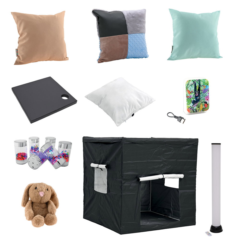 Mini-Erlebnisraum, schwarz, mit Lichtelementen