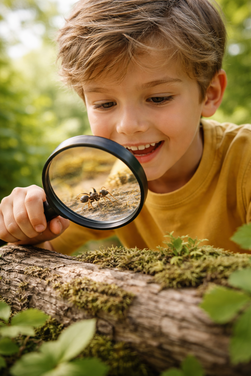 Boy Exploaring Nature