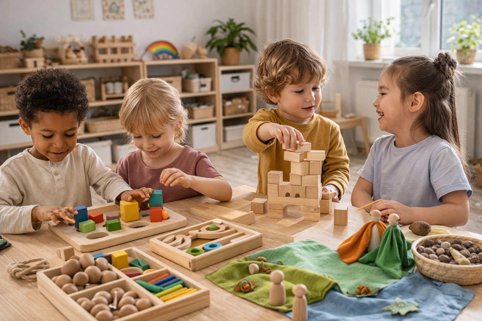Children Kindergarten Blocks