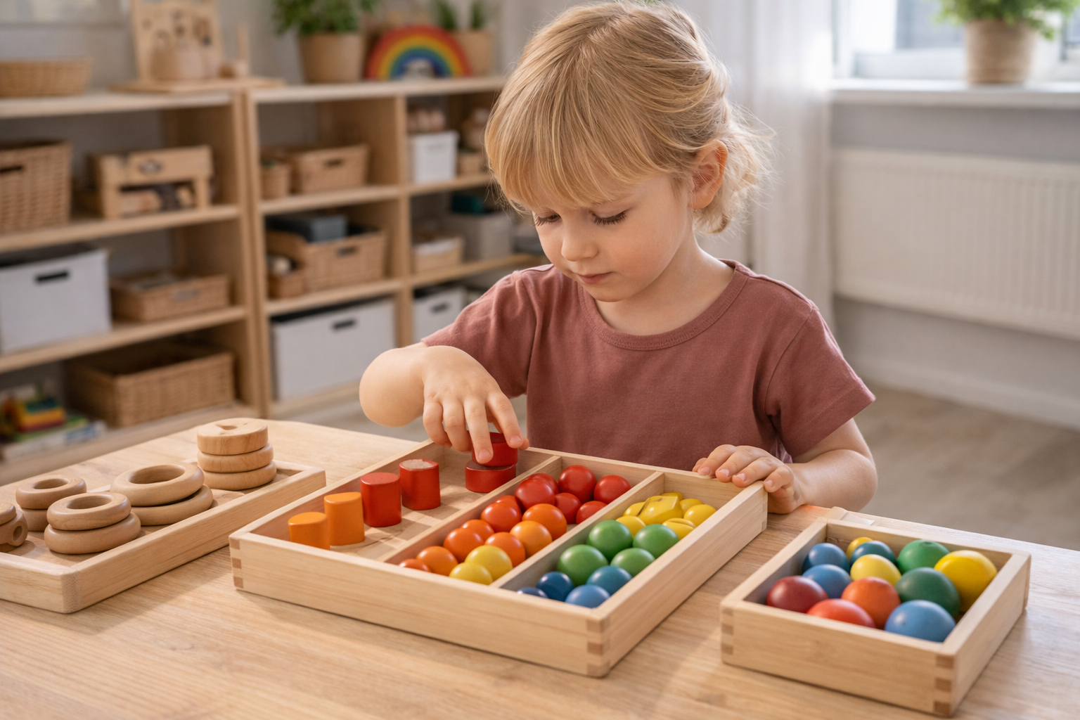 Girl Plays Blocks