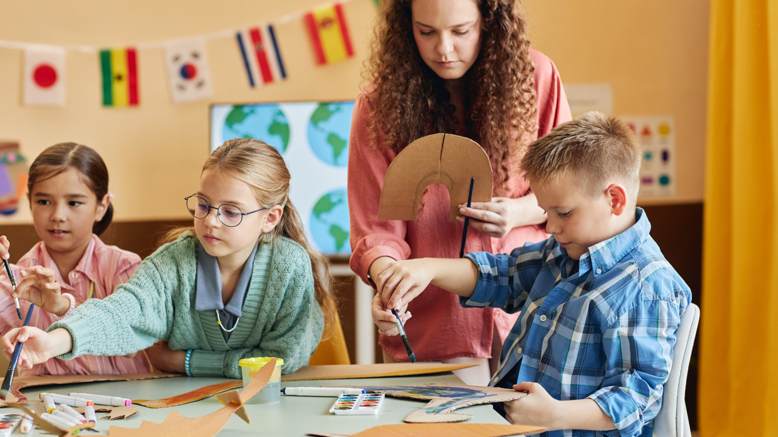 Teacher Children Creating