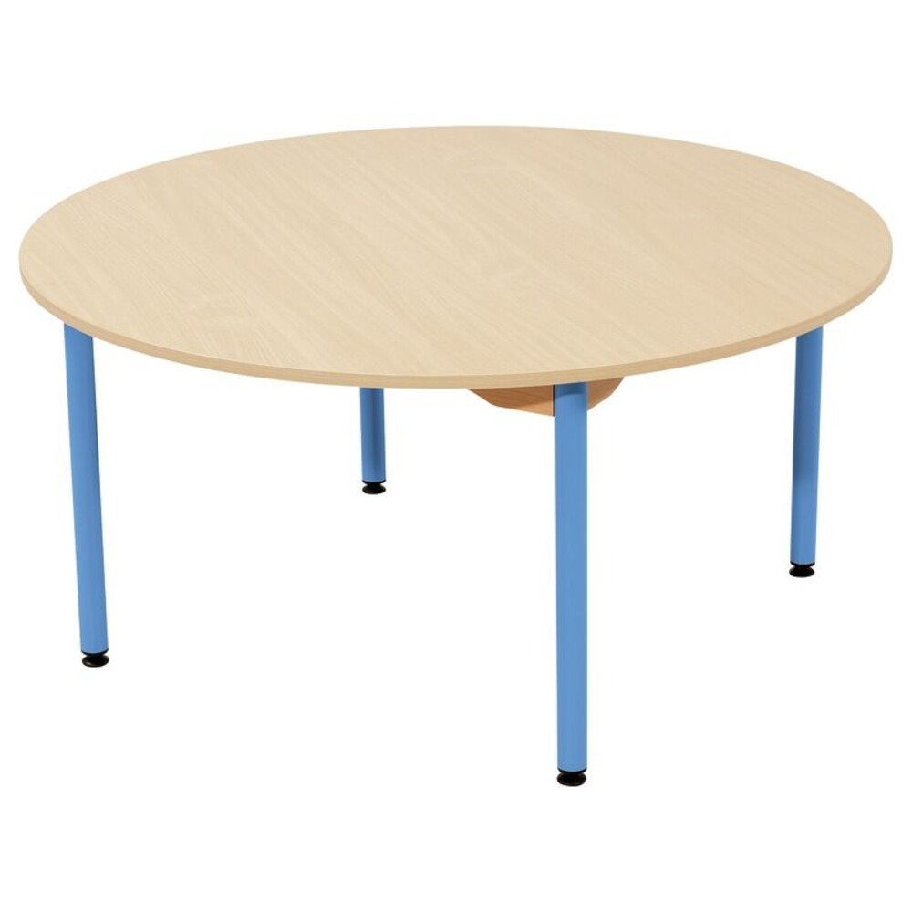 Tisch rund Ø 120 cm - melaminbeschichtete Tischplatte - Beine aus Metall