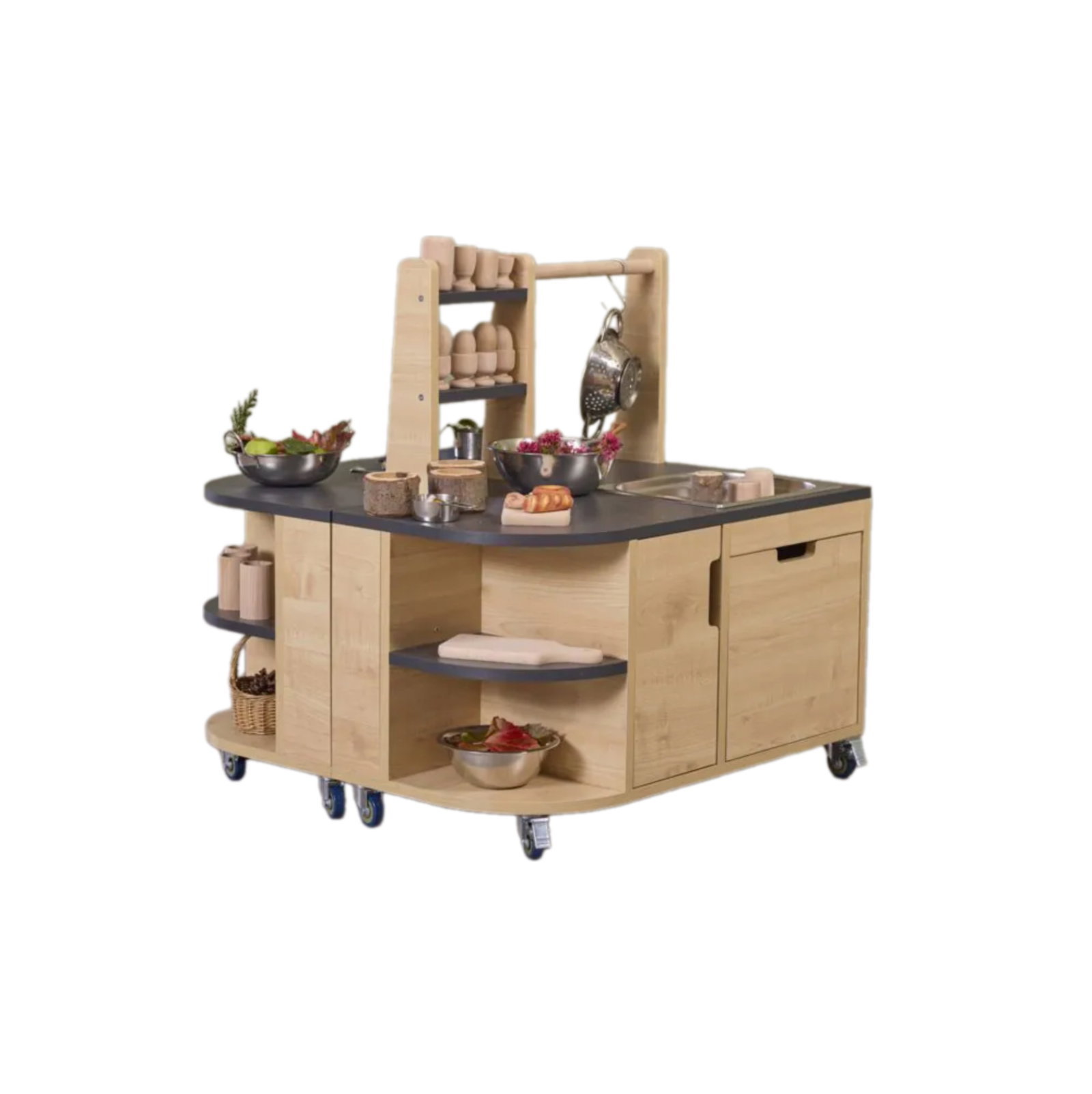 Mobile Spielküche mit Kochinsel aus Holz – „Shire Kitchen Island“