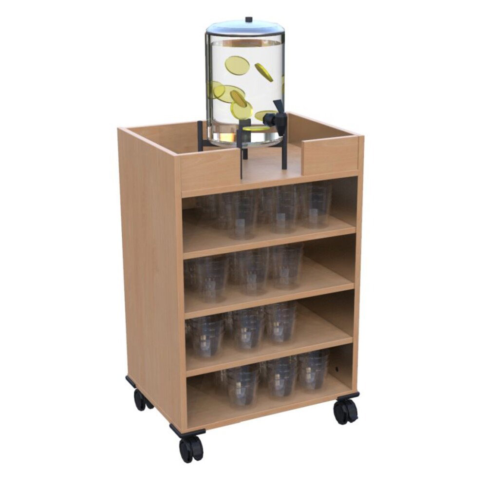 Getränkewagen mit 4 Ablagefächer und Aussparung für Getränkebehälter