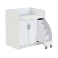 Wickelkommode Kazeo 104 cm 6 Regalböden, 2 Türen und 1 Trittleiter - 66779 c001 230124 pd 1000