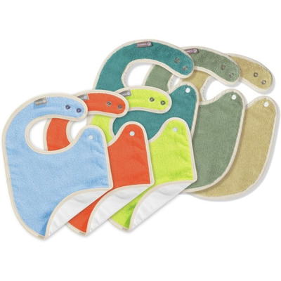 Baby-Lätzchen mit Druckknopf – aus zwei Materialien, 6er Set