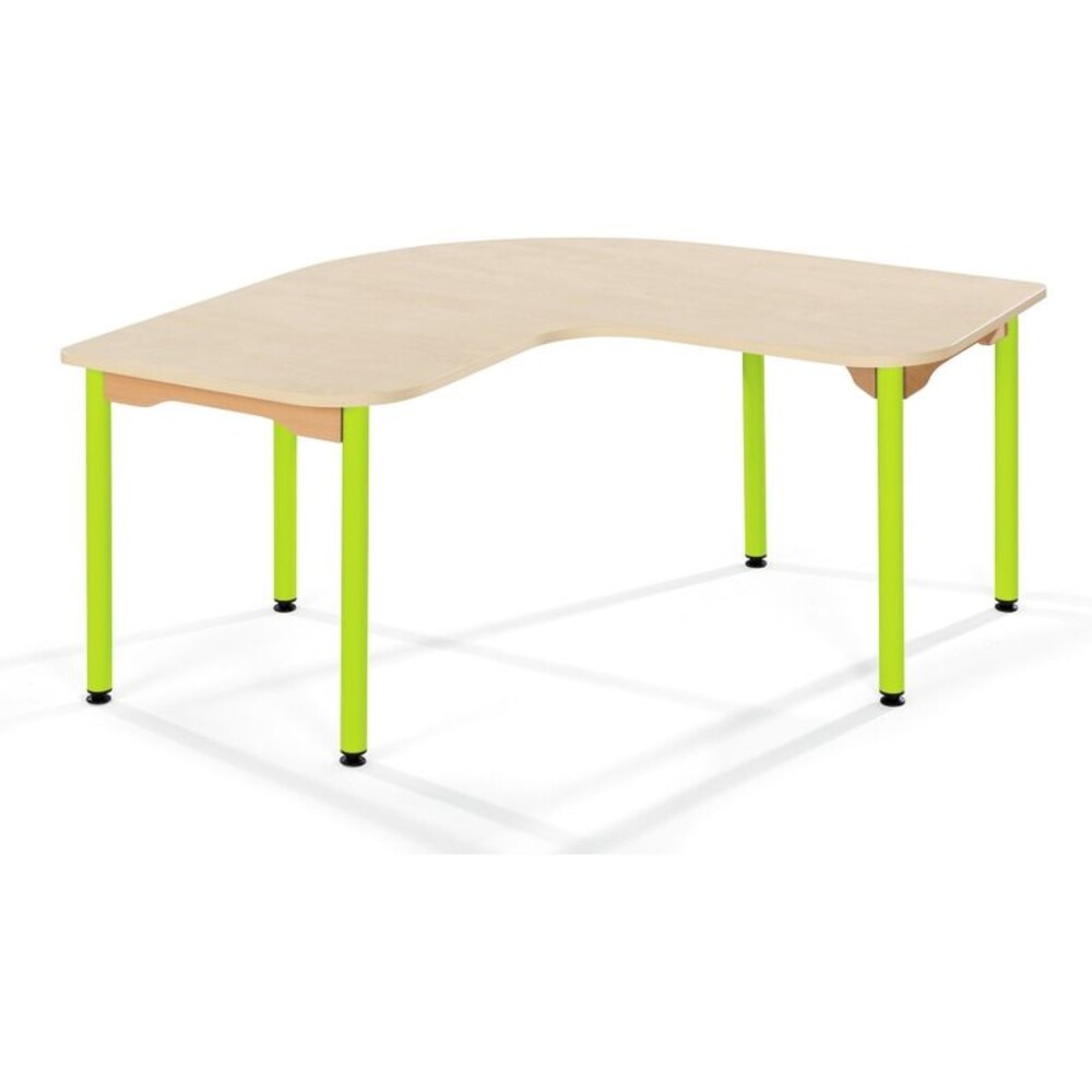 Tisch in L-Form - melaminbeschichtete Tischplatte - Beine aus Metall