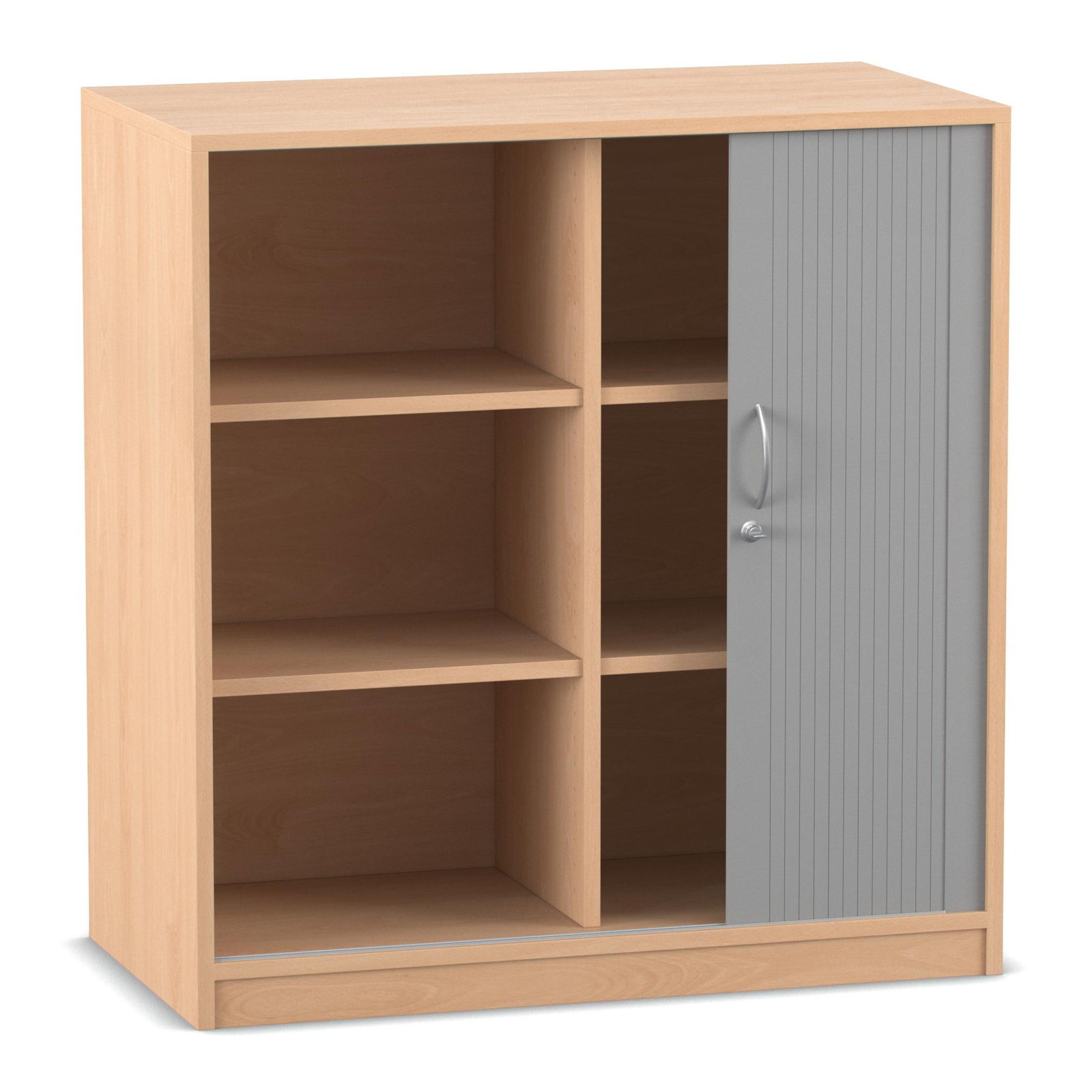 Flexeo® Rollladenschrank, 6 Fächer, Mittelwand, Breite 94,4 cm