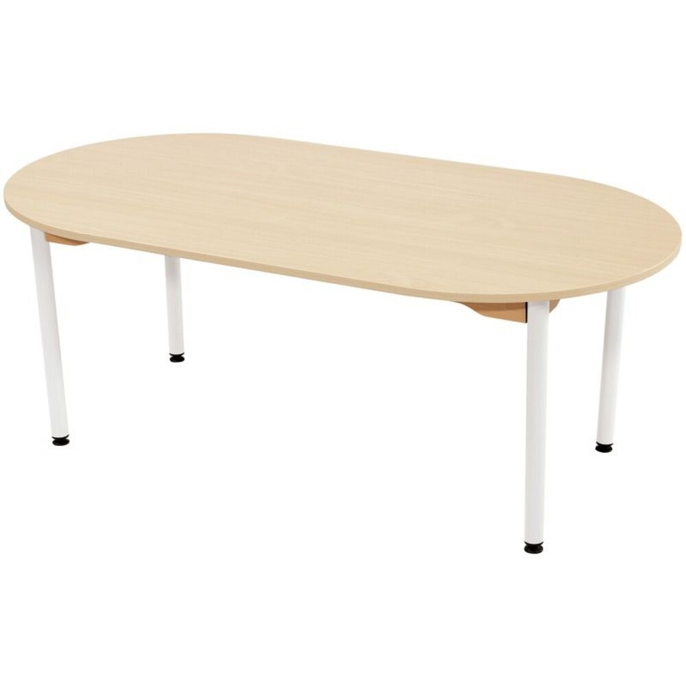 Tisch Oval 150x80 cm - melaminbeschichtete Tischplatte - Beine aus Metall
