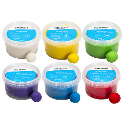 Betzold Soft-Knete „Basic“, 6 Farben á 500 g