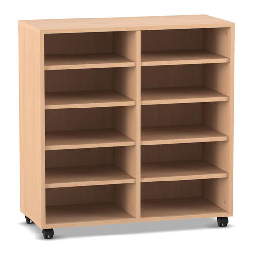 Flexeo-Regal-2-Reihen-10-Faecher-niedrig-806003_P01-ZN Flexeo® Regal, 2 Reihen, 10 Fächer, niedrig - Flexeo Regal 2 Reihen 10 Faecher niedrig 806003 P01 ZN