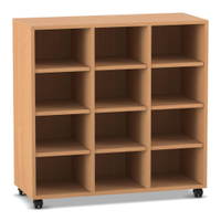 Flexeo® Regal, 3 Reihen, 12 Fächer, niedrig – Bild 9