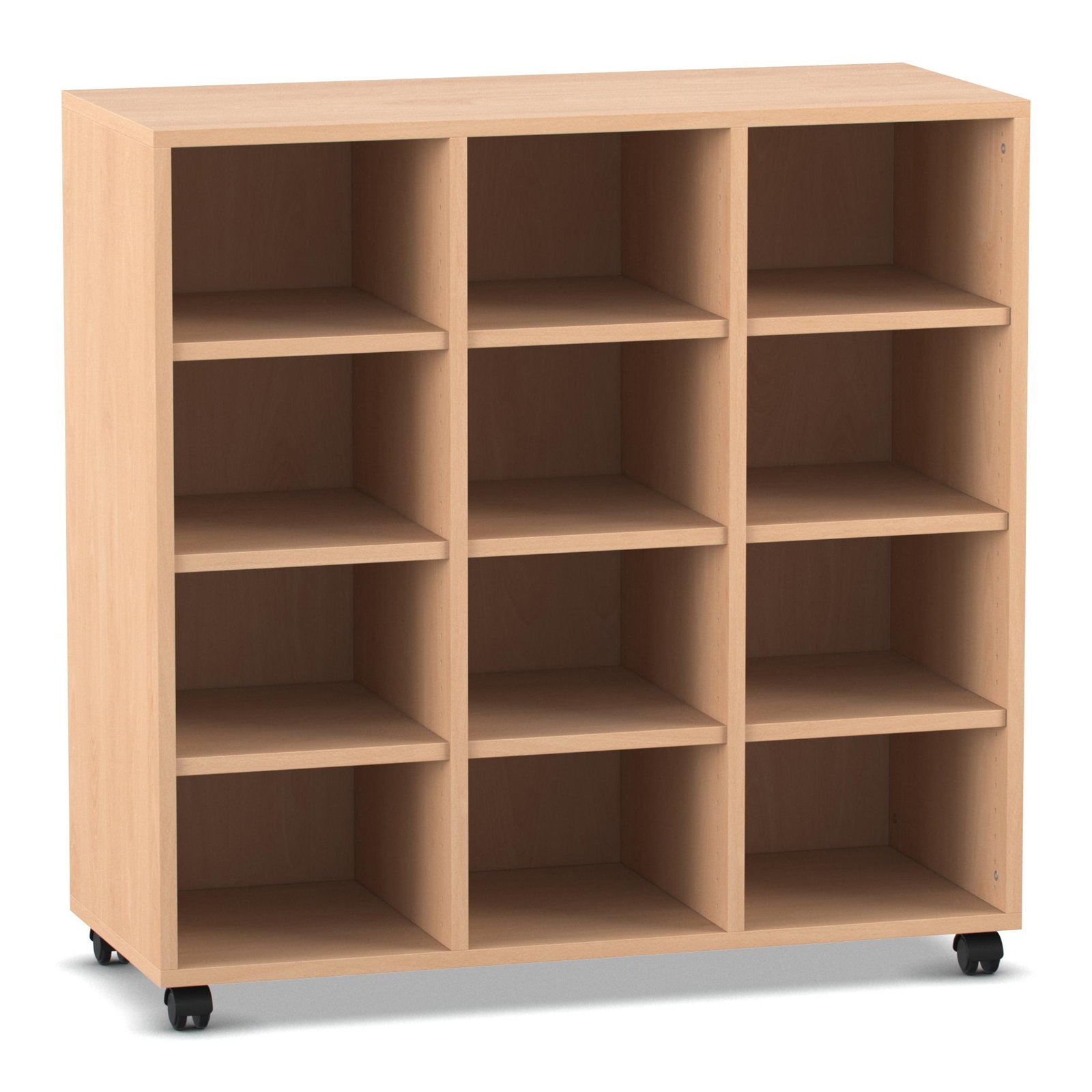 Flexeo® Regal, 3 Reihen, 12 Fächer, niedrig