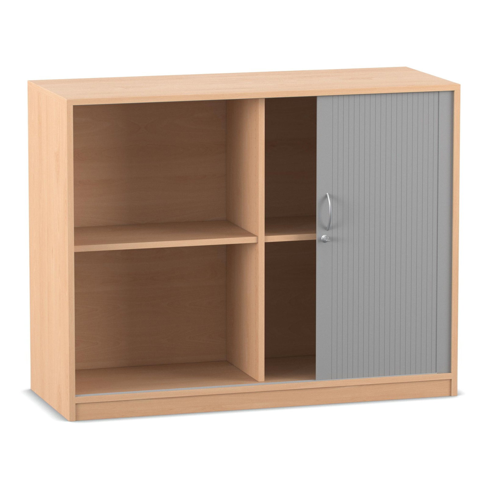 Flexeo® Rollladenschrank, 4 Fächer, Mittelwand, Breite 126,4 cm