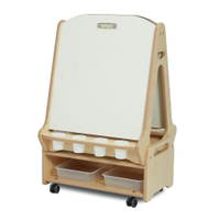 Doppelseitige Staffelei, 2 Plätze - PT1061 Millhouse Early Years Furniture Double Sided 2 Station Easel Whiteboard With Low Storage Trolley Main RGB 1000