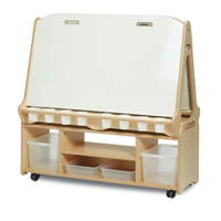 Doppelseitige Staffelei, 4 Plätze - PT1069 Millhouse Early Years Furniture Double Sided White Board Easel 4 Child with Easel Storage Trolley High 4 Child RGB1 1000