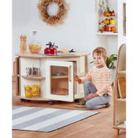Runde Kinderküchen-Insel - PT1233 Millhouse Home From Home Tiered Shelf Unit with Mirror Back Lifestyle RGB1 1000