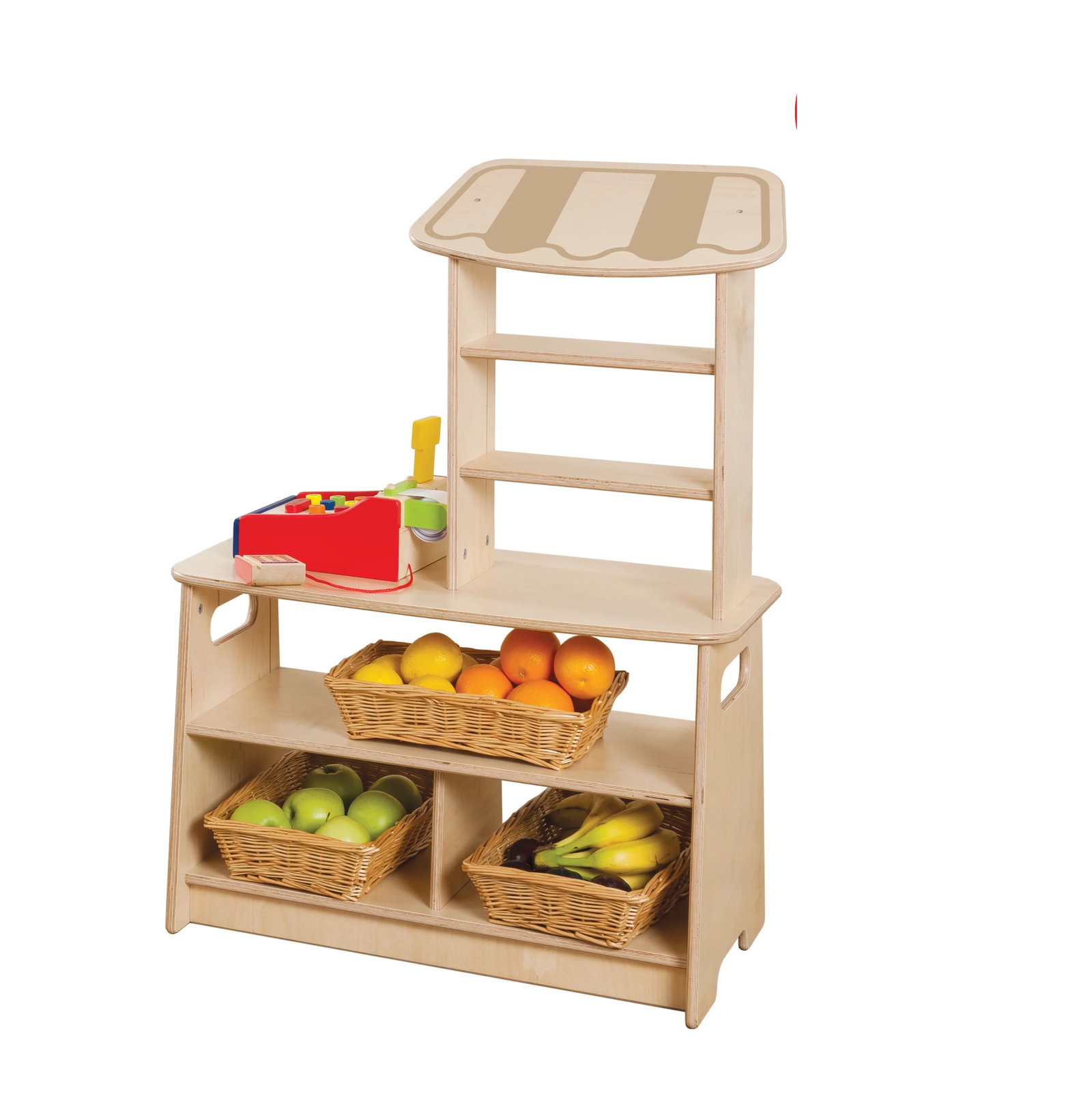 Natürlicher Marktstand aus Holz (Kinderkaufladen)