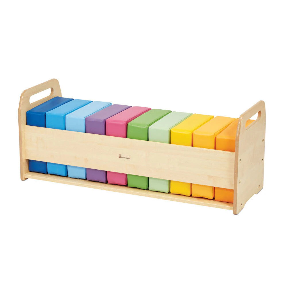 Bodenkissen-Set "Rainbow" inkl. 10 Kissen und Regal