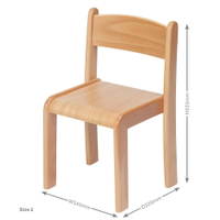 Stapelbarer Stuhl aus Buchenholz – 4er-Pack - PT725 Millhouse Early Years Furniture Beech Stacking Chair Dimensions RGB 1000