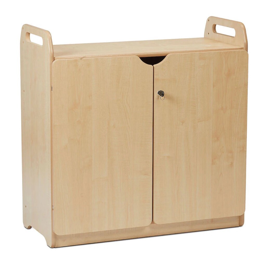 Schrank "Cupboard", abschließbar mit Vitrine und Spiegelrückwand