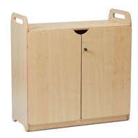 Schrank „Cupboard“, abschließbar mit Vitrine und Spiegelrückwand - PT889 Millhouse Early Years Furniture Lockable Storage Cupboard With Display And Mirror Main RGB 1000