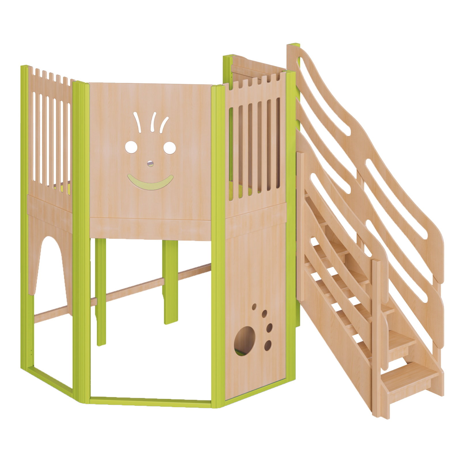 Spielburg, komplett - Treppe als Aufgang