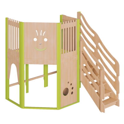 Spielburg, komplett – Treppe als Aufgang