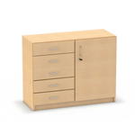 Aufsatzschrank NEONOVA, offen, Mittelwand, je 2 Einlegeböden - neonova unterschrank 1 tuer 5 schubkaesten links