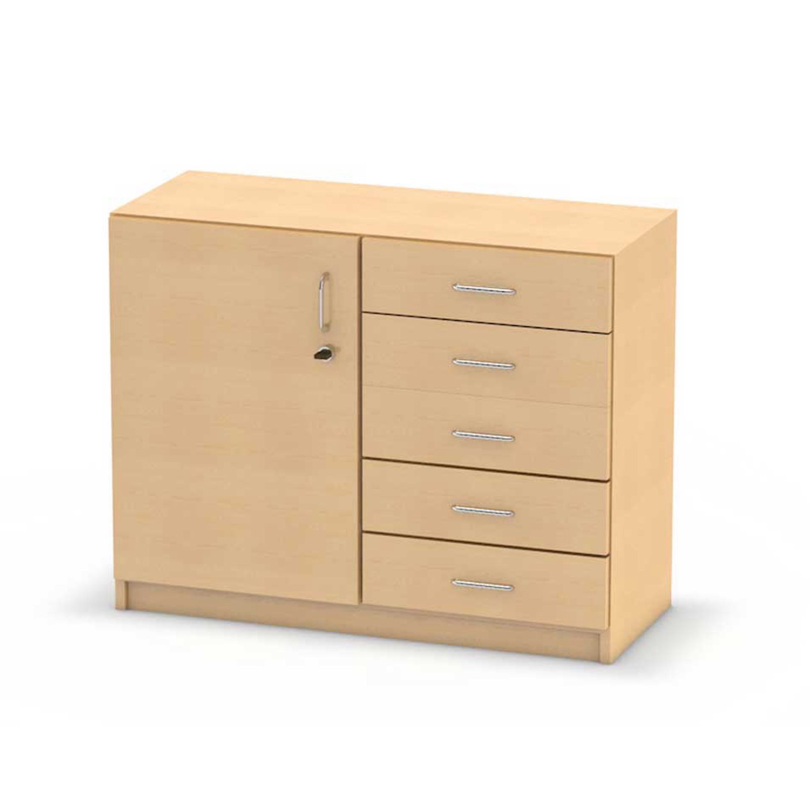 Unterschrank NEONOVA mit 1 Tür und 5 Schubkästen