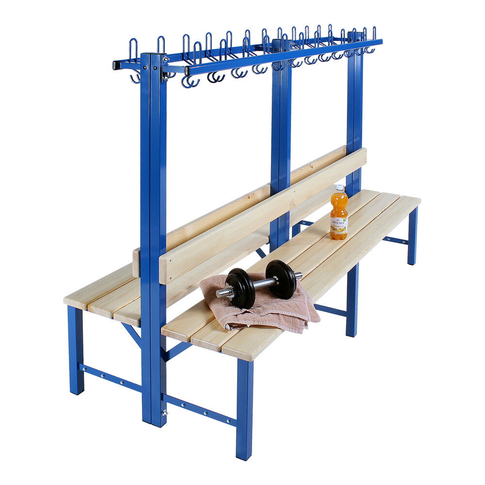 Umkleidebank doppelt mit Haken