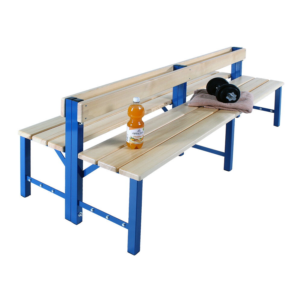 Umkleidebank doppelt mit Rückenlehne