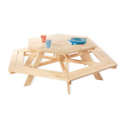 Kindersitzgarnitur ‚Nicki 6-Eck‘, natur