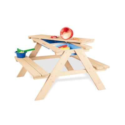 Kindersitzgarnitur ‚Matschküche Nicki für 4‘, natur