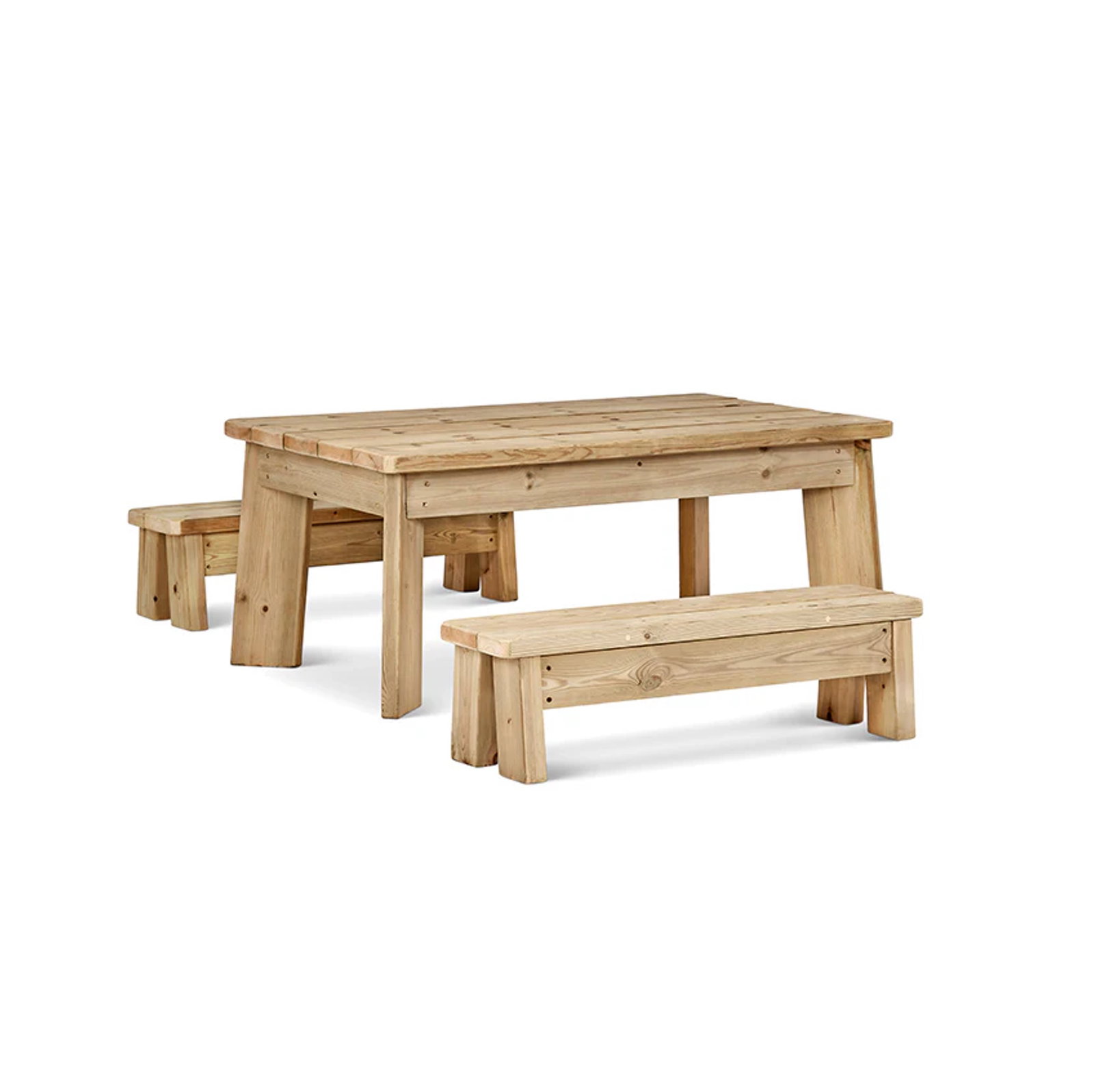 Outdoor-Sitzgruppe mit Tisch und 2 Sitzbänken