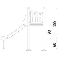 Kletteranlage Orbis 1116 mit Rutsche - 1116MPN Side view